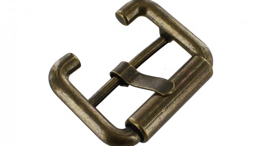 Boucle de ceinture à rouleau - semi fermé - laiton vieilli - bande 30mm - Cuir en stock