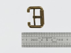 Boucle de ceinture à rouleau - semi fermé - laiton vieilli - bande 30mm - cuir en stock