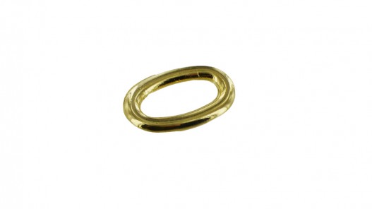 Petit passant ovale doré 10mm - anneau fermé - Cuir en stock
