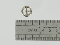Petite boucle ronde double axe nickelé 9 mm - cuir en stock