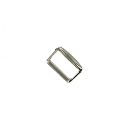 Petit passant rectangulaire nickelé 8mm - Cuir en Stock