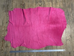 Peau porc velours - rose - maroquinerie - vêtement - Cuir en Stock