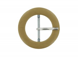 Boucle de ceinture ronde gainée en cuir beige 30 mm - Cuir en Stock