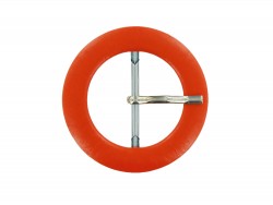 Boucle de ceinture ronde gainée en cuir orange 30 mm - Cuir en Stock