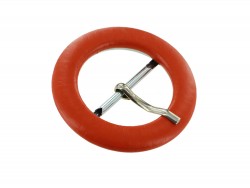 Boucle de ceinture ronde gainée en cuir orange 30 mm - Cuir en stock