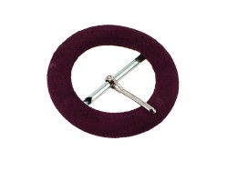 Boucle de ceinture ronde gainée en velours prune 30 mm - Cuir en stock