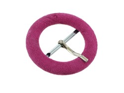 Boucle de ceinture ronde gainée en velours rose 30 mm - Cuir en stock