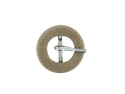 Petite boucle ronde gainée en tissu beige 12 mm - Cuir en Stock