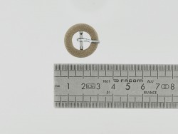 Petite boucle ronde gainée en tissu beige 12 mm - cuir en stock