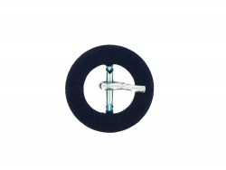 Petite boucle ronde gainée en tissu bleu marine 12 mm - Cuir en Stock