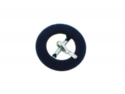 Petite boucle ronde gainée en tissu bleu marine 12 mm - Cuir en stock