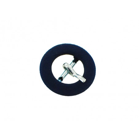 Petite boucle ronde gainée en tissu bleu marine 12 mm - Cuir en stock