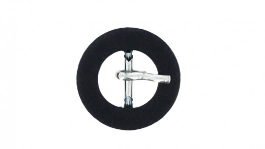 Petite boucle ronde gainée en tissu noir 12 mm - Cuir en Stock