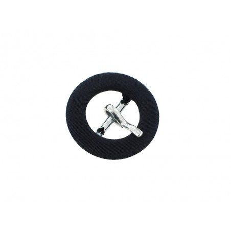 Petite boucle ronde gainée en tissu noir 12 mm - Cuir en stock