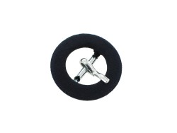 Petite boucle ronde gainée en tissu noir 12 mm - Cuir en stock