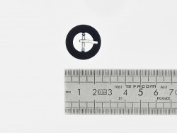 Petite boucle ronde gainée en tissu noir 12 mm - cuir en stock