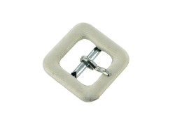 Petite boucle carré gainée en tissu blanc nacré 15 mm - Cuir en stock