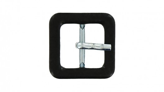 Boucle carrée gainée en cuir vernis noir 18 mm - Cuir en Stock