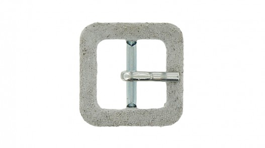 Boucle carrée gainée en velours gris 18 mm - Cuir en Stock