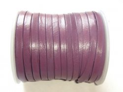 Lacet cuir plat 5mm violet
