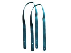 Paire de anses en cuir turquoise - prêtes à poser - maroquinerie - Cuir en Stock