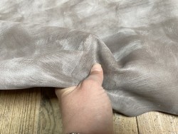 Peau de cuir de mouton nuancé - taupe - maroquinerie - Cuir en stock