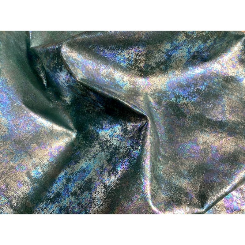 Demi-peau de cuir de veau métallisé multicolore - cuirenstock