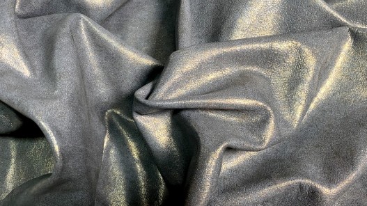Demi-peau de cuir de veau métallisé bronze - cuirenstock