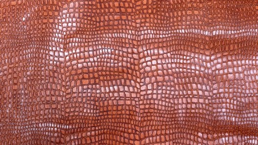 Peau d'agneau orange brique petit grain crocodile - cuirenstock