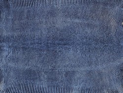 Grande peau de cuir de lézard bleu indigo - petite maroquinerie - bijou - accessoire - cuir en stock