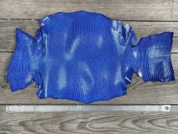Grande peau de cuir de lézard bleu roi - petite maroquinerie - bijou - accessoire - cuir en stock