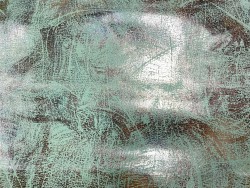 Demi peau de veau bleu turquoise métallisé argent - maroquinerie - Cuirenstock