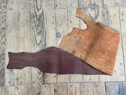 Morceau de peau de cuir de requin - Brun rouge - détail du grain - Cuirenstock