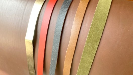 Lot surprise de 5 bandes de cuir - 2ème choix - anses - lanière - ceinture - bracelet - sellerie - Cuir en stock