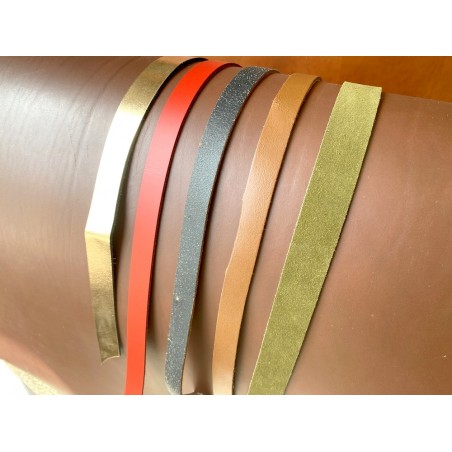 Lot surprise de 5 bandes de cuir - 2ème choix - anses - lanière - ceinture - bracelet - sellerie - Cuir en stock