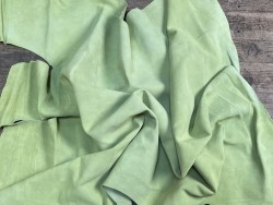 Peau de veau velours vert amande - maroquinerie, vêtement - Cuirenstock