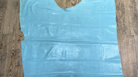 Peau de veau velours bleu petit grain lézard - maroquinerie - ameublement - Cuir en Stock