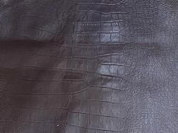Lot de 3 peaux de cuir stretch identiques grain façon crocodile marron - cuir en stock