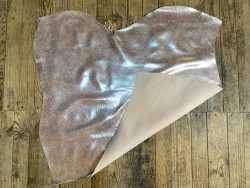 Peau de cuir de veau effet strass métallisé rose - maroquinerie - cuirenstock