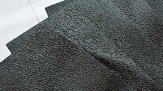 Lot de morceaux de cuir rectangulaire - noir grainé - maroquinerie - Cuir en Stock
