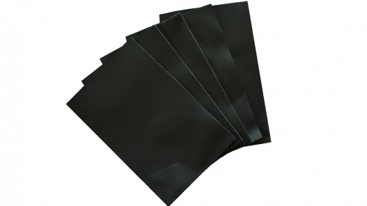 Lot de morceaux de cuir rectangulaire - noir lisse mat - maroquinerie - Cuir en Stock