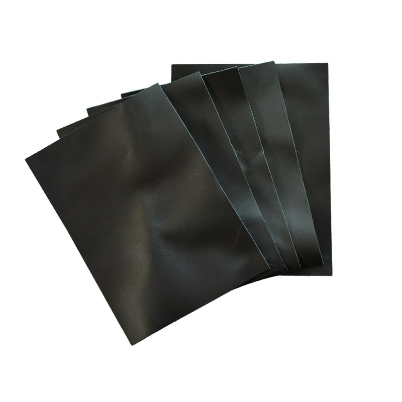 Lot de morceaux de cuir rectangulaire - noir lisse mat - maroquinerie - cuir en stock