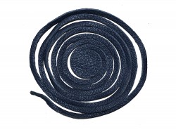 Lacet - Lanière de cuir bleu marine - 5mm et 155cm - bijou et accessoire - Cuir en stock