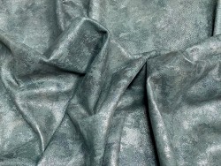 Demi peau de veau nubuck vert forêt métallisé - maroquinerie - ameublement - cuirenstock