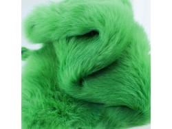 Peau de lapin en fourrure - poil vert - Cuir en Stock