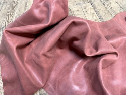 Demi-peau de cuir de vachette ciré pullup rouge brique - maroquinerie - Cuirenstock