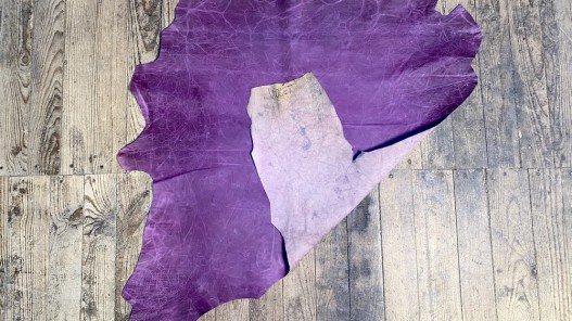 Peau de cuir de chèvre finition pullup violette - maroquinerie - Cuirenstock