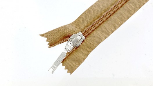Fermeture Eclair® Prym haut de gamme beige zip nylon non séparable 25cm Cuir en Stock cuir