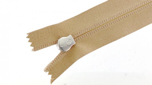 Fermeture Eclair® Prym haut de gamme beige zip nylon non séparable 25cm cuir en stock cuir
