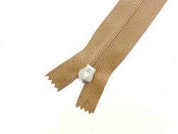 Fermeture Eclair® Prym haut de gamme beige zip nylon non séparable 44cm cuir en stock
